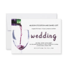 ヴィンエレガントヤ素朴ード&ワイングラス結婚ズカード