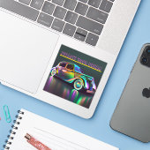 ヴィンカラフルテージ車後を追の「夢」引用文 シール (ノートパソコンとiPhone)