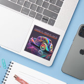 ヴィンカラフルテージ車"夢それを望む、"引用文 シール (ノートパソコンとiPhone)