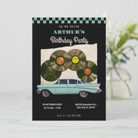 ヴィンクラシックテージ車の誕生日 招待状 (スタンド正面)