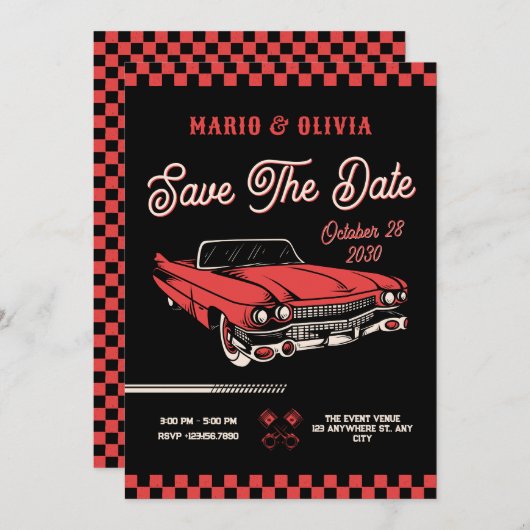 ヴィンクラシックテージ車結婚の セーブザデート (正面/裏面)