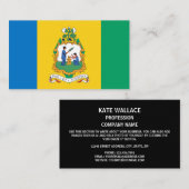 ヴィンシー国旗とシール、セントビンセント&グレナディーン 名刺 (正面/裏面)