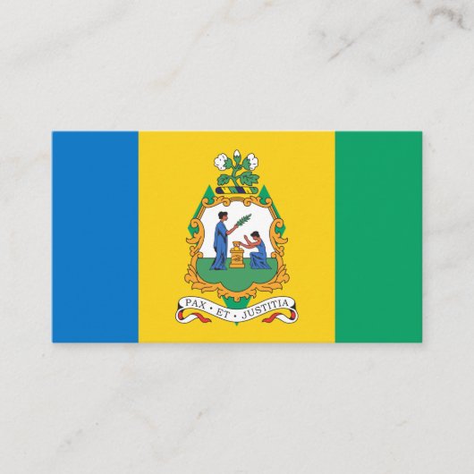 ヴィンシー国旗とシール、セントビンセント&グレナディーン 名刺 (正面)