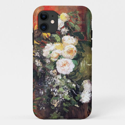ヴィンセントのバラとひまわりの静物 Case-Mate iPhoneケース (裏面)