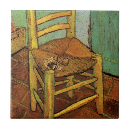 ヴィンセントの椅子と彼のパイプはヴィンセント・ヴァン・ゴッホ タイル (正面)