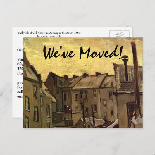 ヴィンセントヴァンゴッホオールドハウス,住所の変更 案内ポストカード (正面/裏面)