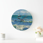 ヴィンセントヴァンゴッホシースケープアットサントマリーズ ラージ壁時計 (ホーム)