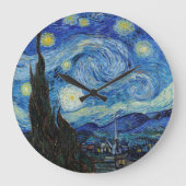 ヴィンセントヴァンゴッホスターリーナイトヴィンテージファインアート ラージ壁時計 (正面)