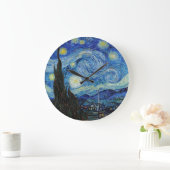 ヴィンセントヴァンゴッホスターリーナイトヴィンテージファインアート ラージ壁時計 (ホーム)