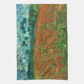 ヴィンセントヴァンゴッホポピーフィールドフローラヴィンテージアート キッチンタオル (縦)