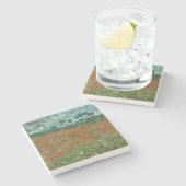 ヴィンセントヴァンゴッホポピーフィールドフローラヴィンテージアート ストーンコースター (横)