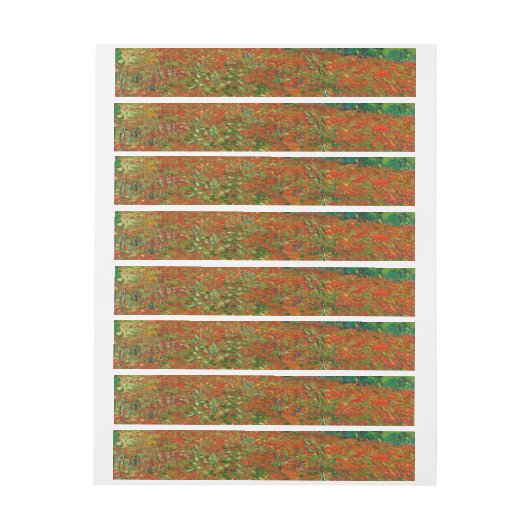 ヴィンセントヴァンゴッホポピーフィールドフローラヴィンテージアート ラップアラウンド宛名ラベル (シート)