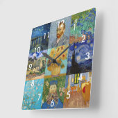 ヴィンセントヴァンゴッホ最高傑作パッチワーク スクエア壁時計 (傾斜)