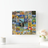 ヴィンセントヴァンゴッホ最高傑作モザイクパッチワーク スクエア壁時計 (ホーム)