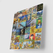 ヴィンセントヴァンゴッホ最高傑作モザイクパッチワーク スクエア壁時計 (傾斜)