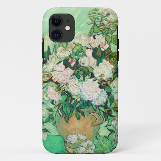 ヴィンセントヴァンゴッホ花瓶ウィズピンクローゼズファインアート Case-Mate iPhoneケース (裏面)