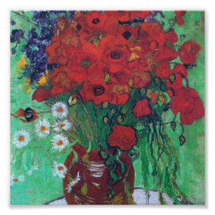 ヴィンセントヴァンゴッホ-レッドポピーとデイジー フォトプリント