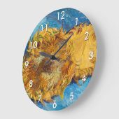 ヴィンセントヴァンゴッホ- 2カットひまわり ラージ壁時計 (傾斜)