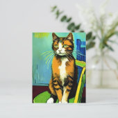 ヴィンセント猫ゴッホ葉書 ポストカード (スタンド正面)