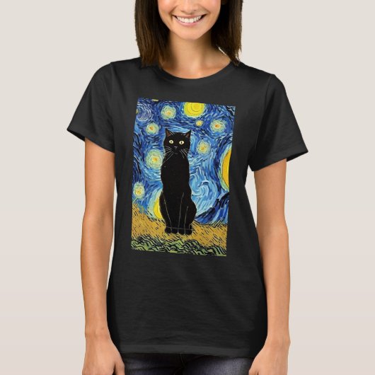 ヴィンセント猫ゴッホTシャツ Tシャツ (正面)