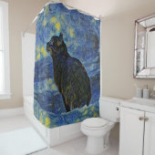ヴィンセント絵画・ヴァン・ゴッホにあるデジタルのシャンバラ猫 シャワーカーテン (インサイチュ)