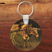 ヴィンセント赤と白・ヴァン・ゴッホの牛とカート キーホルダー (正面)