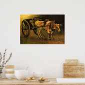 ヴィンセント赤と白・ヴァン・ゴッホの牛とカート ポスター (キッチン)