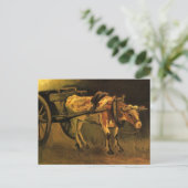 ヴィンセント赤と白・ヴァン・ゴッホの牛とカート ポストカード (スタンド正面)