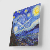 ヴィンセント・ウィレム・ヴァン・ゴッホ、 "星空の夜" スクエア壁時計 (傾斜)