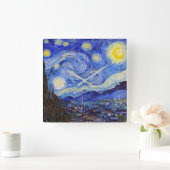 ヴィンセント・ウィレム・ヴァン・ゴッホ、 "星空の夜" スクエア壁時計 (ホーム)
