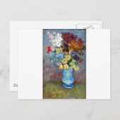 ヴィンセント・ウィレム・ヴァン・ゴッホ – 青い花瓶の花 ポストカード (正面/裏面)