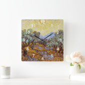ヴィンセント・バン・ゴッホ – オリーブ・ツリー、黄色い空と太陽 スクエア壁時計 (ホーム)