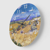 ヴィンセント・バン・ゴッホ – 小麦の山（おむつ付き） ラージ壁時計 (傾斜)