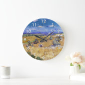 ヴィンセント・バン・ゴッホ – 小麦の山（おむつ付き） ラージ壁時計 (ホーム)