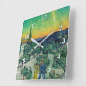 ヴィンセント・バン・ゴッホ/月明かりの風景（カップル） スクエア壁時計 (傾斜)