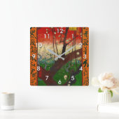 ヴィンセント・バン・ゴッホ – 花の梅の木 スクエア壁時計 (ホーム)