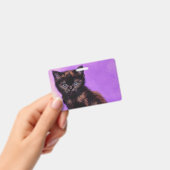 ヴィンセント・ファン・ゴッホスタイルの紫の猫 バッジ (手持ち)