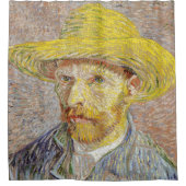 ヴィンセント・ファン・ゴッホ – わら帽子と自画像 シャワーカーテン (正面)