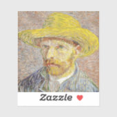 ヴィンセント・ファン・ゴッホ – わら帽子と自画像 シール (シート)