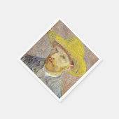 ヴィンセント・ファン・ゴッホ – わら帽子と自画像 スタンダードカクテルナプキン (角)