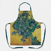 ヴィンセント・ファン・ゴッホ – アイリス付き花瓶イエローバックグラウンド エプロン (正面)