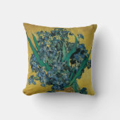 ヴィンセント・ファン・ゴッホ – アイリス付き花瓶イエローバックグラウンド クッション (正面)
