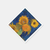 ヴィンセント・ファン・ゴッホ – 五本のひまわりの花瓶 スタンダードカクテルナプキン (角)