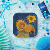 ヴィンセント・ファン・ゴッホ – 五本のひまわりの花瓶 ペーパープレート (パーティー)