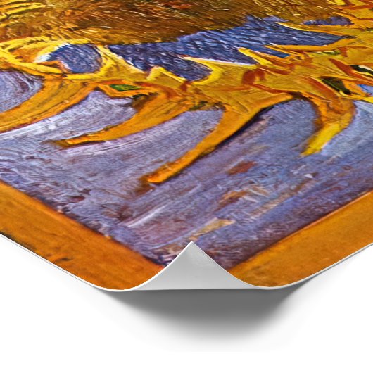 ヴィンセント・ファン・ゴッホ – 五本のひまわりの花瓶 ポスター (角)