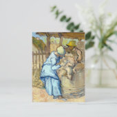 ヴィンセント・ファン・ゴッホ 羊の毛刈り ポストカード (スタンド正面)