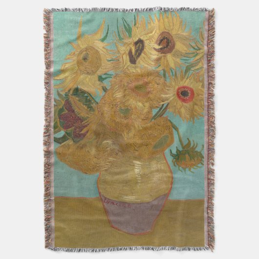 ヴィンセント・ファン・ゴッホ-12ひまわりの花と花瓶 スローブランケット (正面縦)