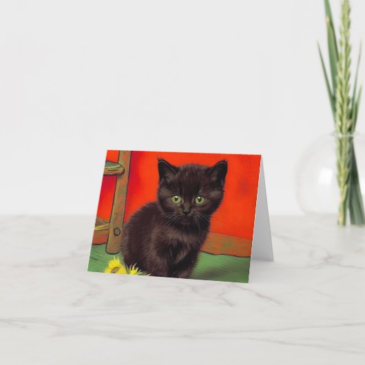 ヴィンセント・ファン・ホッホ風 黒猫 招待状 (正面)