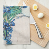 ヴィンセント・ヴァン・ゴッホによるアイリス付きスチルライフ花瓶 キッチンタオル (四つ折り)