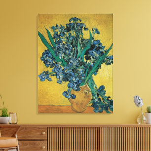 ヴィンセント・ヴァン・ゴッホによるアイリス付きスチルライフ花瓶 キャンバスプリント